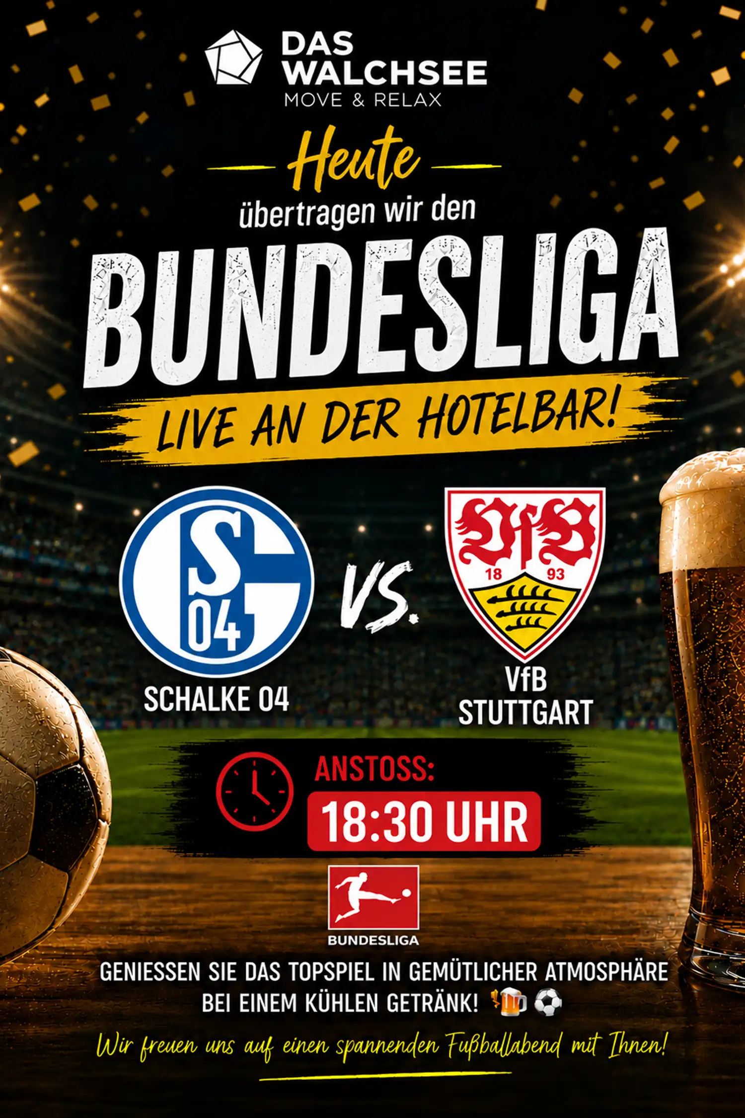 Live Bundesliga broadcast at the hotel bar