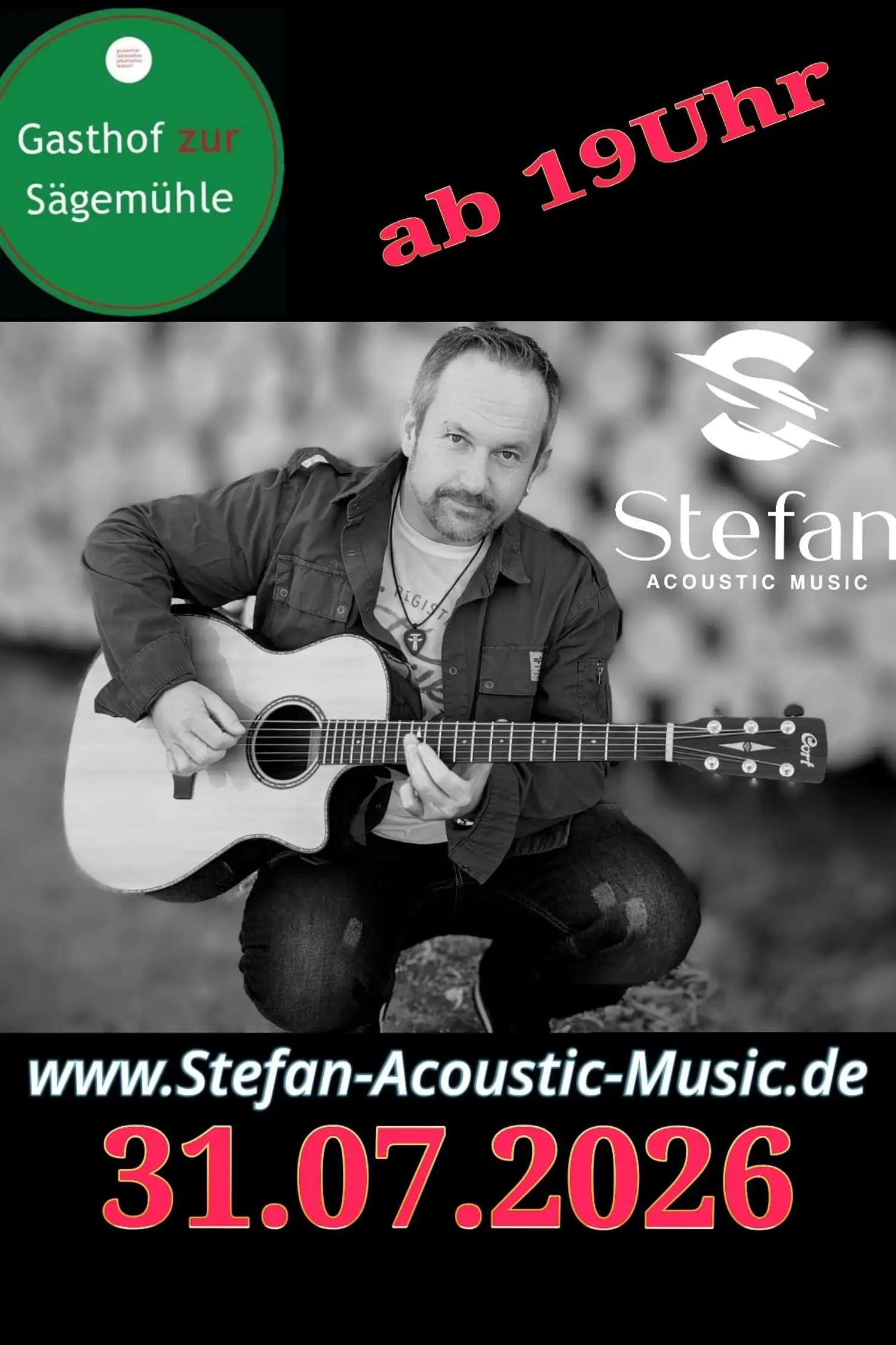 Always Fridays with Stefan Acoustic Music on 31.07.2026 and 04.09.26 from 19:00. In good weather in the garden
