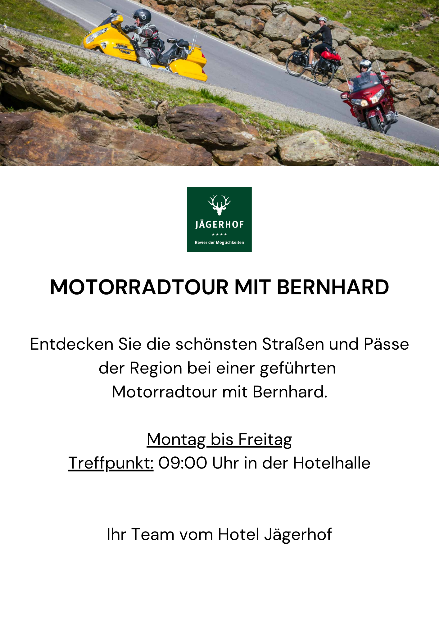 Motorcycle tour with Bernhard