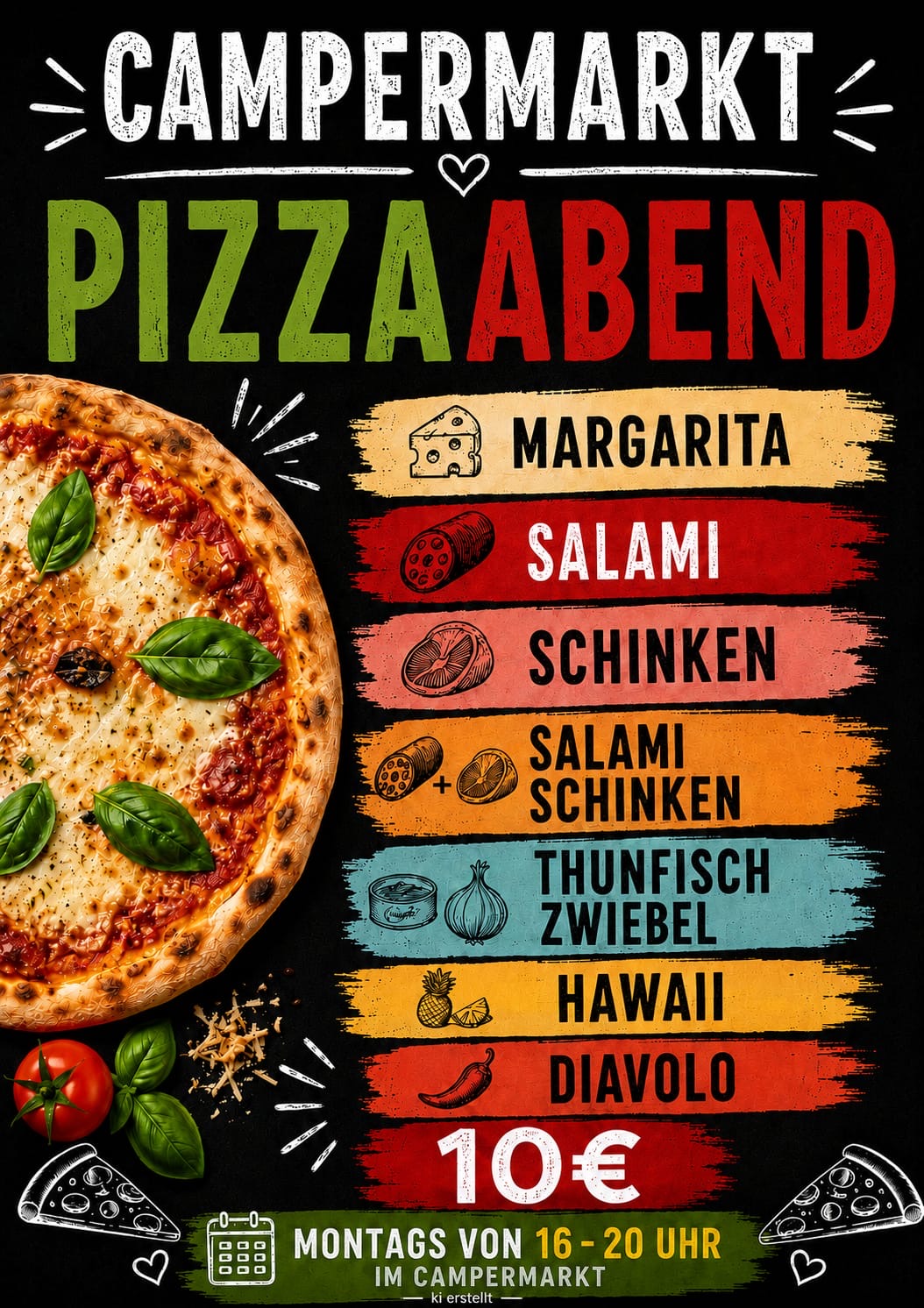 Pizza im Campermarkt