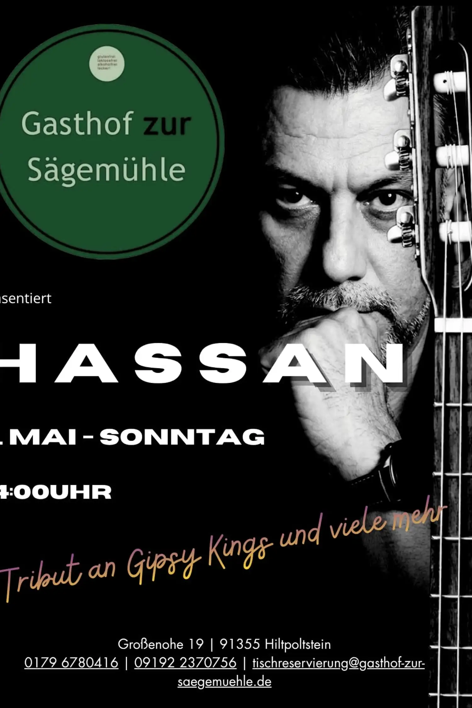 Hassan live on 07.06.26 from 14:00. Depending on the weather, inside or outside in the garden