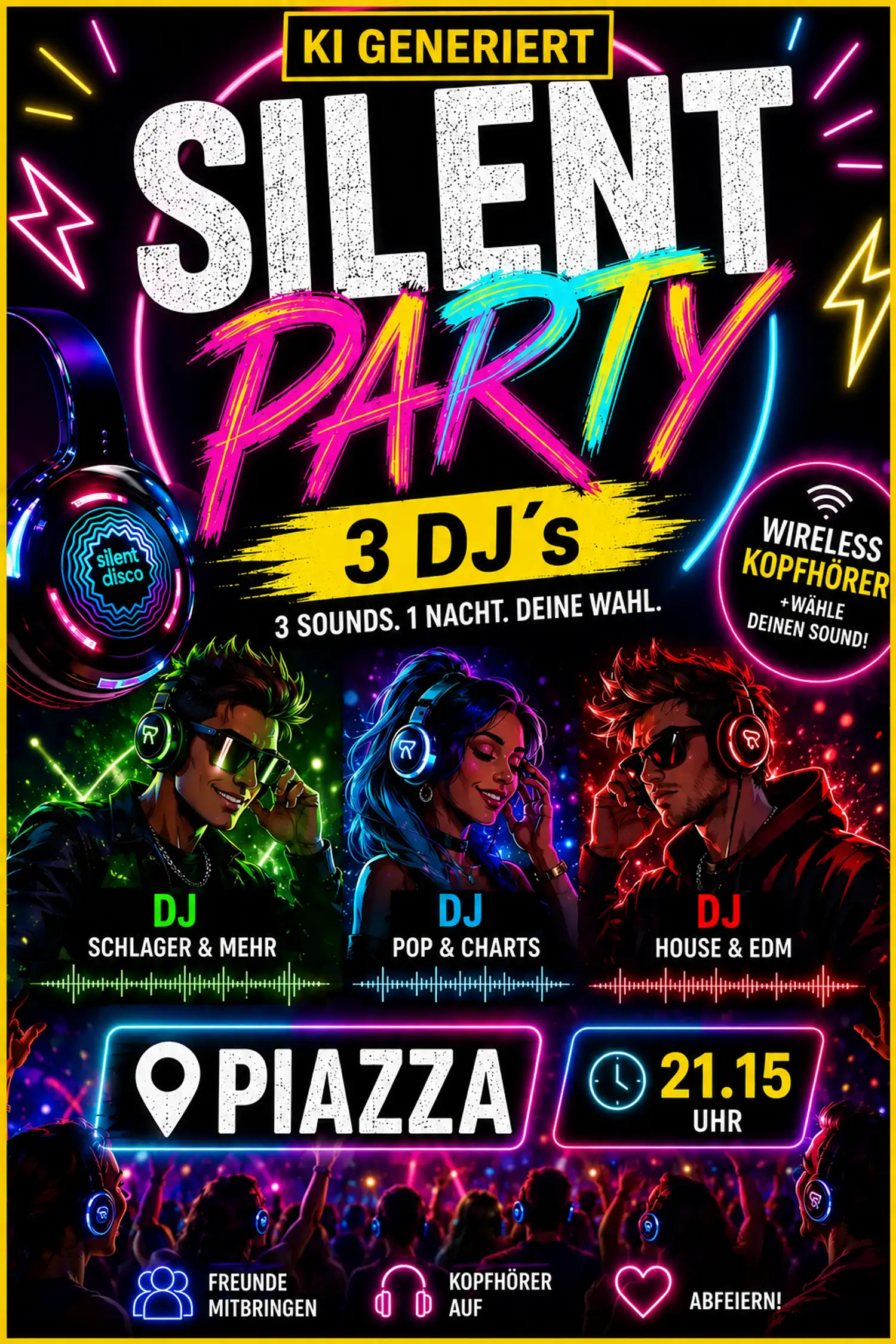 "Silent Party" auf der Piazza