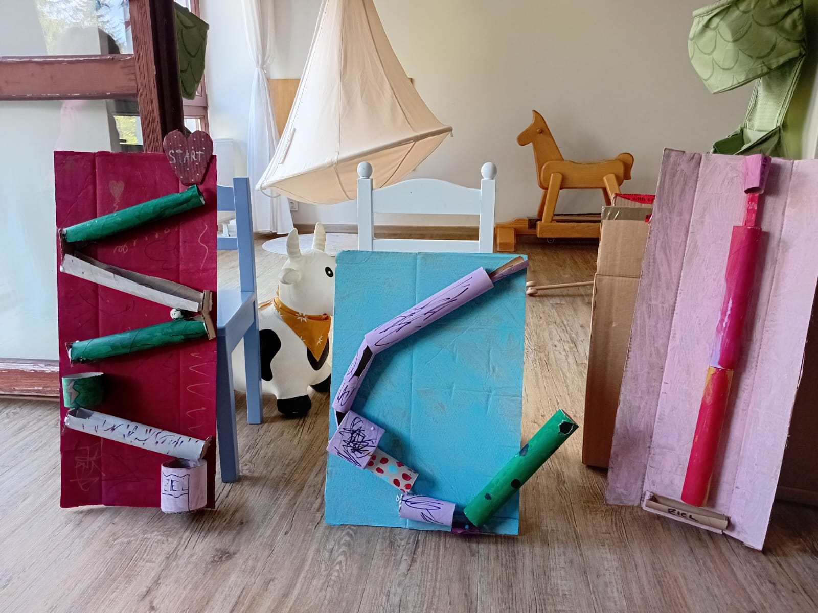 We make a marble run to take away with Bianca