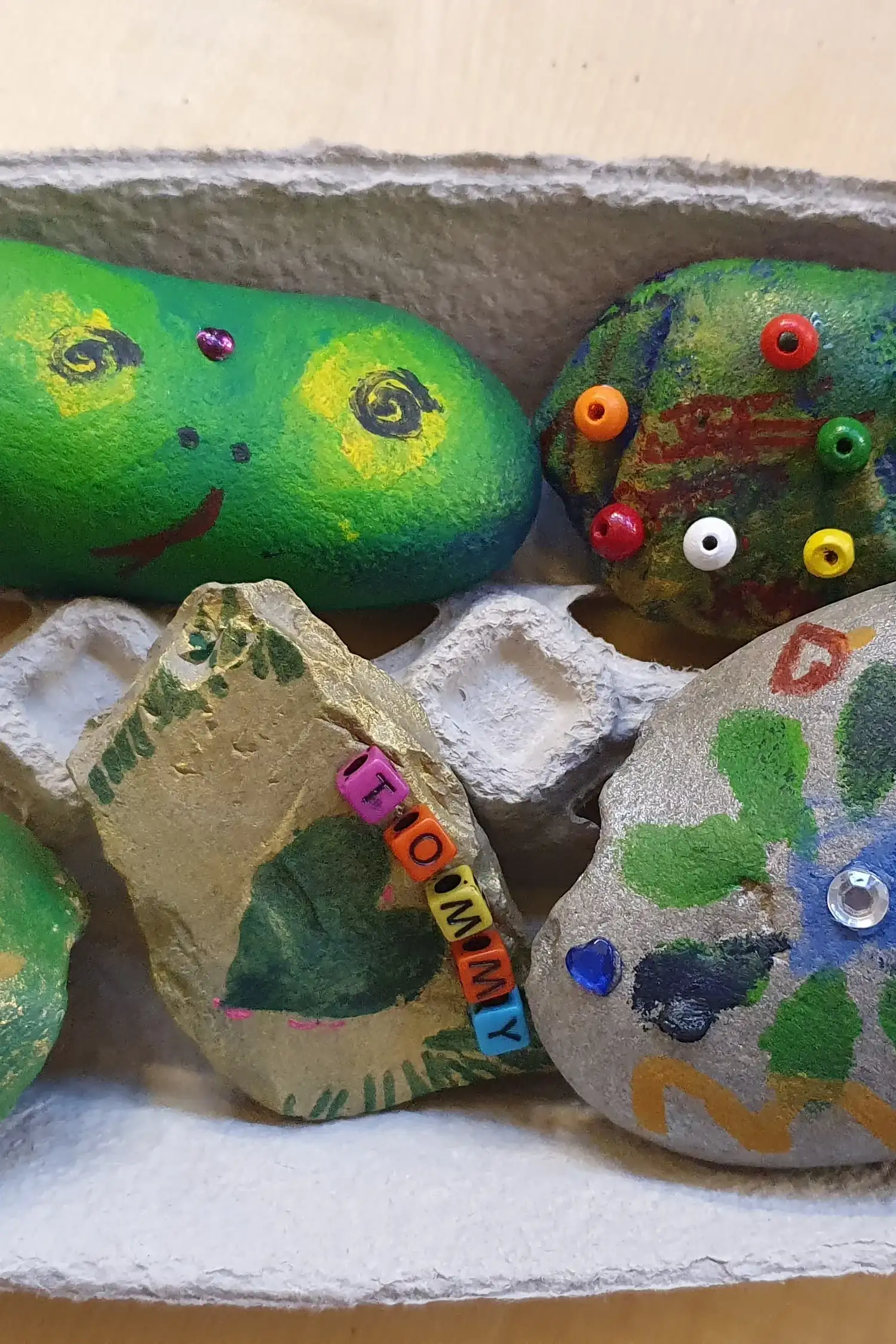 Family experience - painting stones for Mother's Day