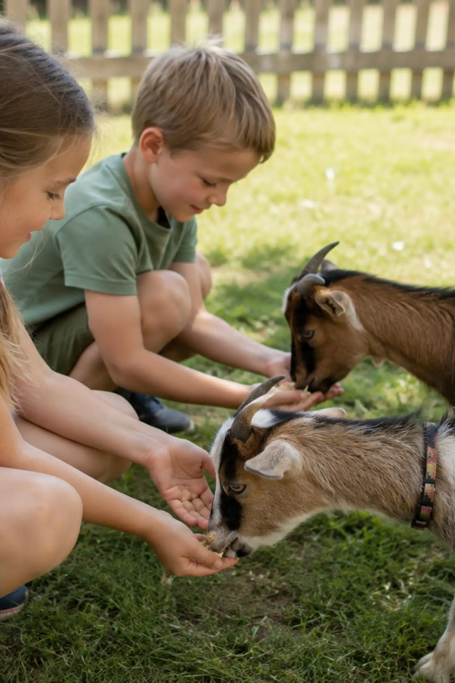 Gemeinsames Füttern der Tiere