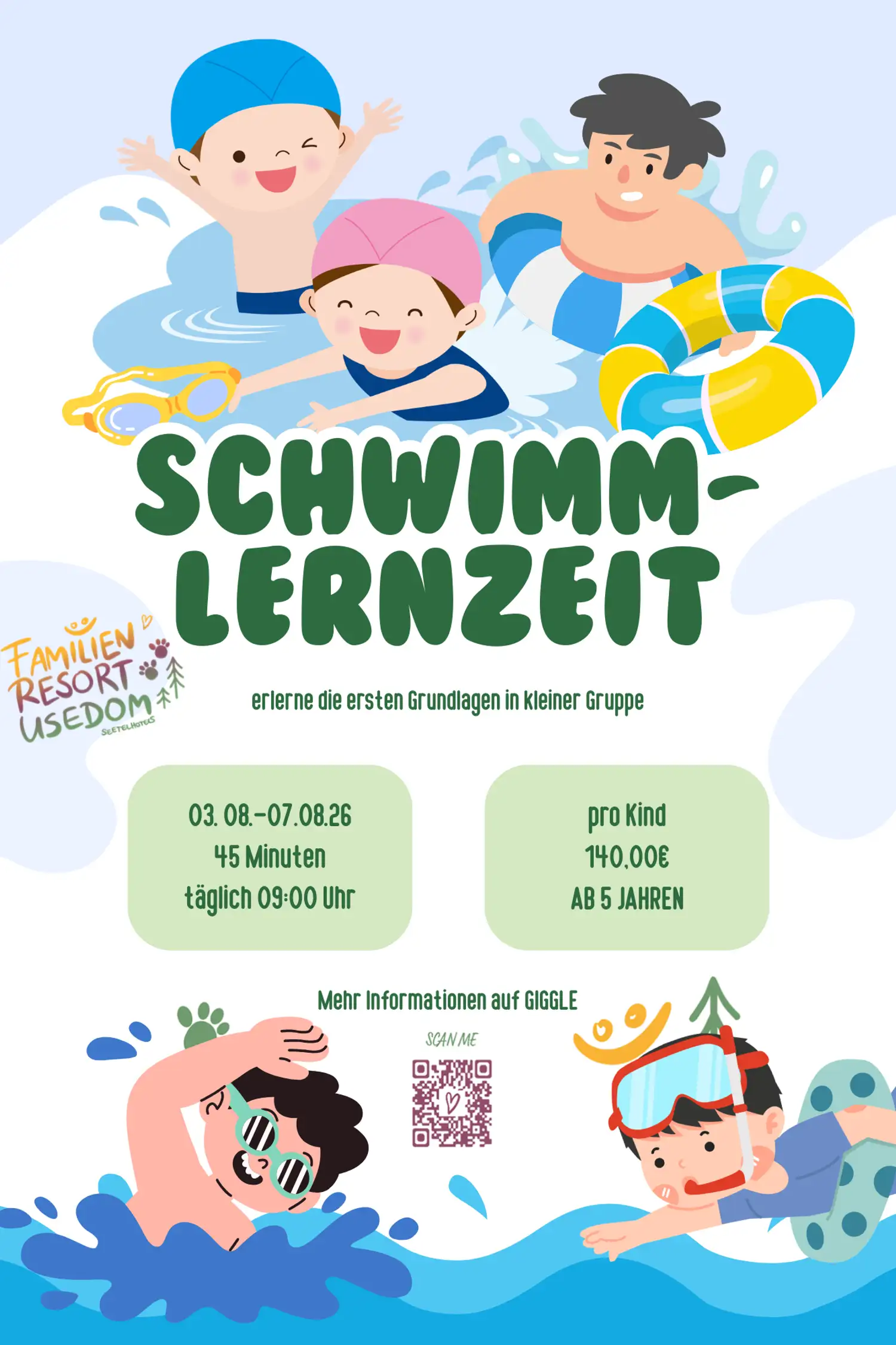SCHWIMMLERNZEIT- erlerne die ersten Grundlagen in kleiner Gruppe