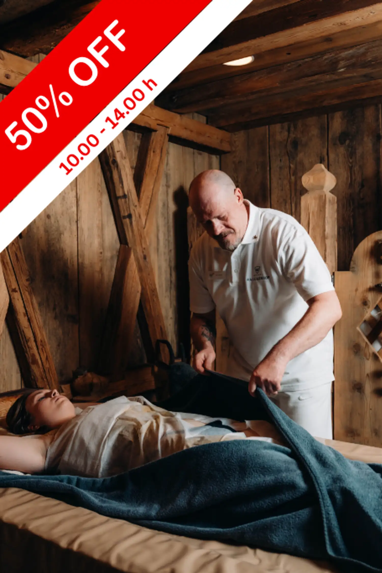 Rückenmassage mit Fango-Packung