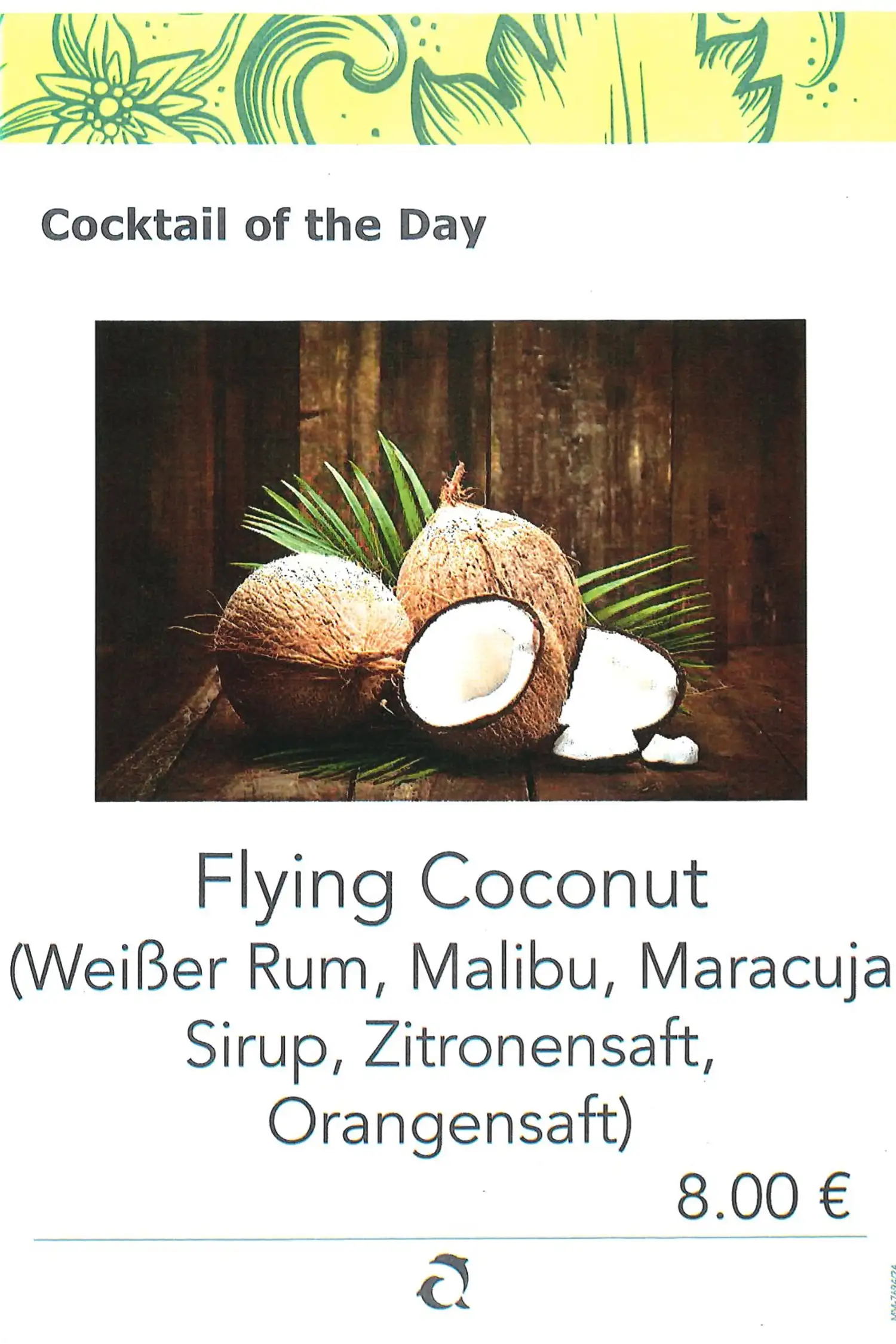 Cocktail des Tages "Flying Coconut"