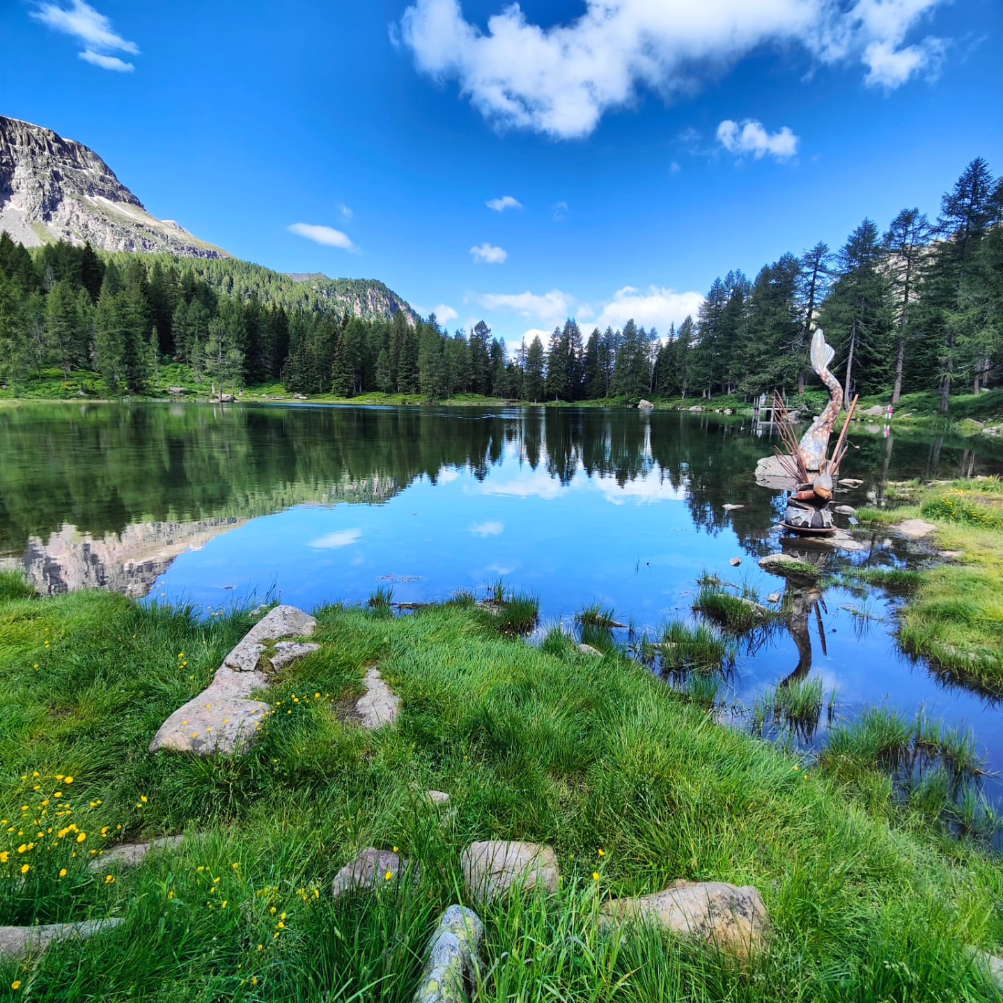 Fuchiade basin and pond of Passo San Pellegrino