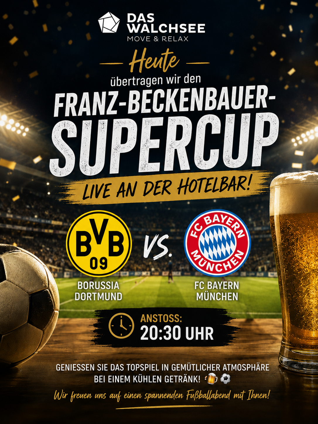 Watch the Super Cup Live at the Hotel Bar