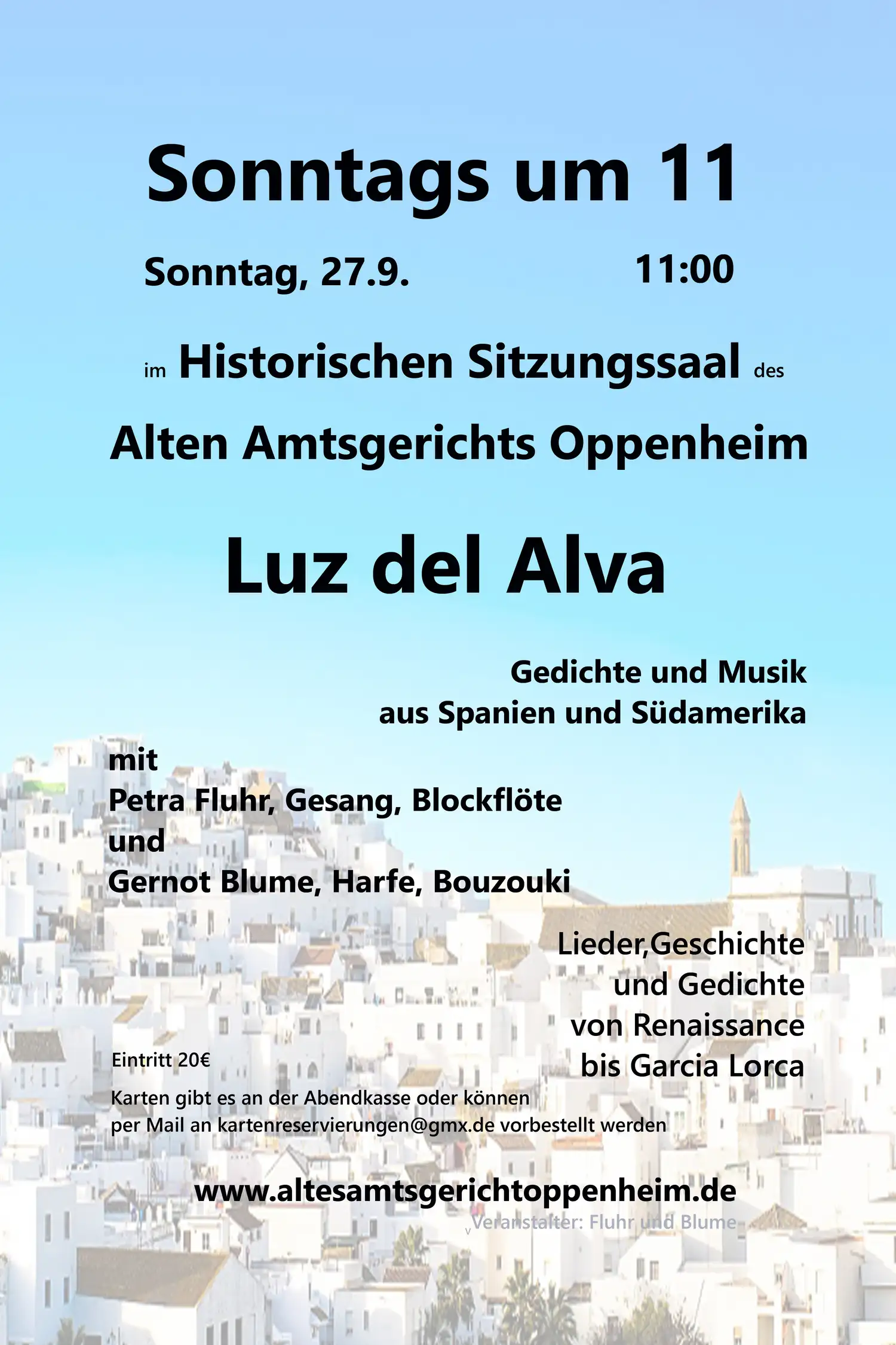 Luz del Alva: Songs, history and poems from the Renaissance to Garcia Lorca