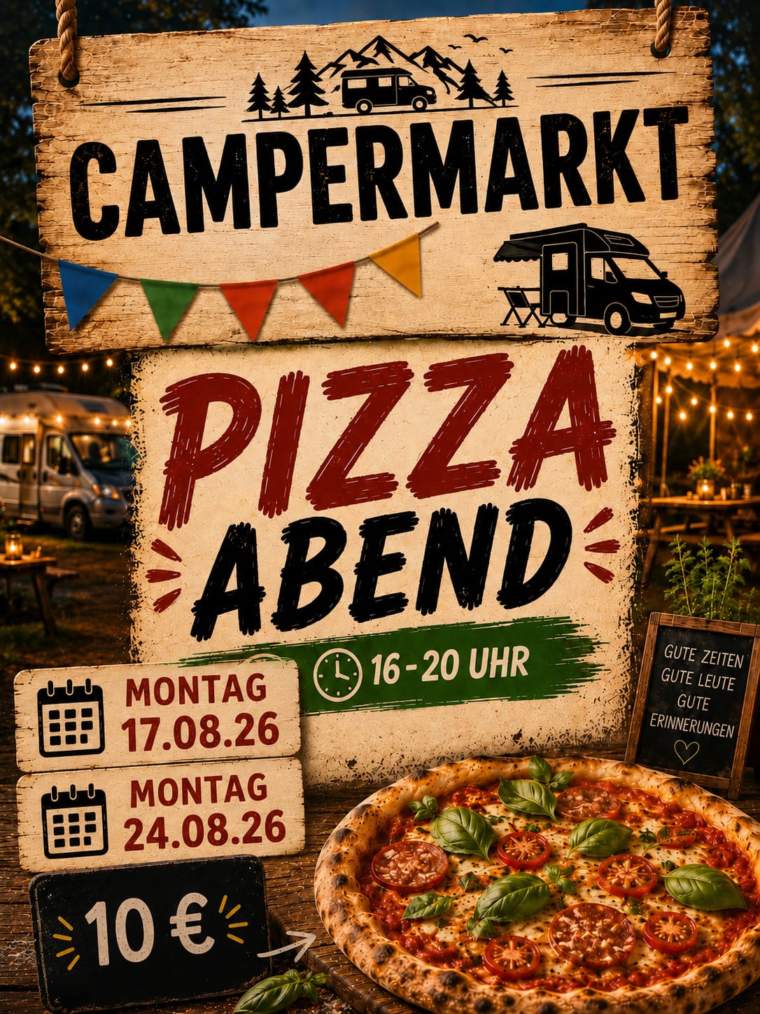 Pizza im Campermarkt