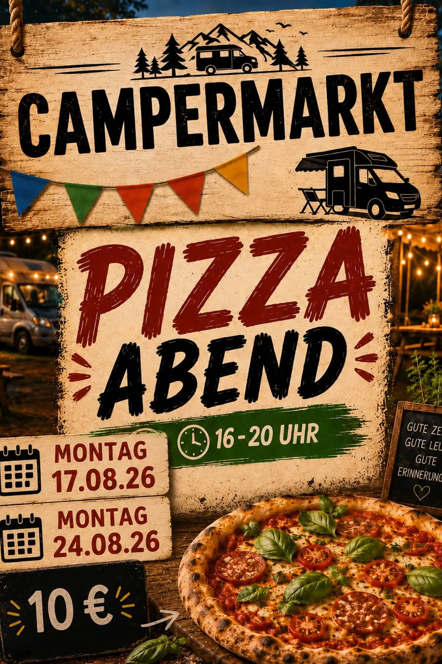 Pizza im Campermarkt