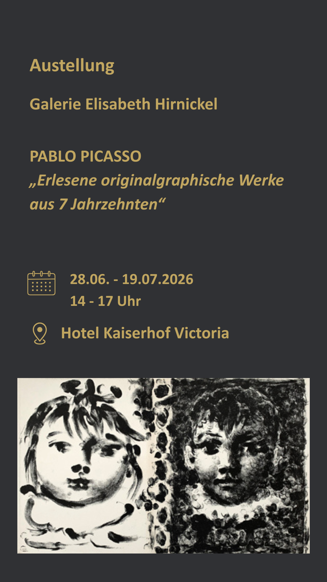 Guided Tour: Pablo Picasso 
in collaboration with  Galerie Elisabeth Hirnickel 