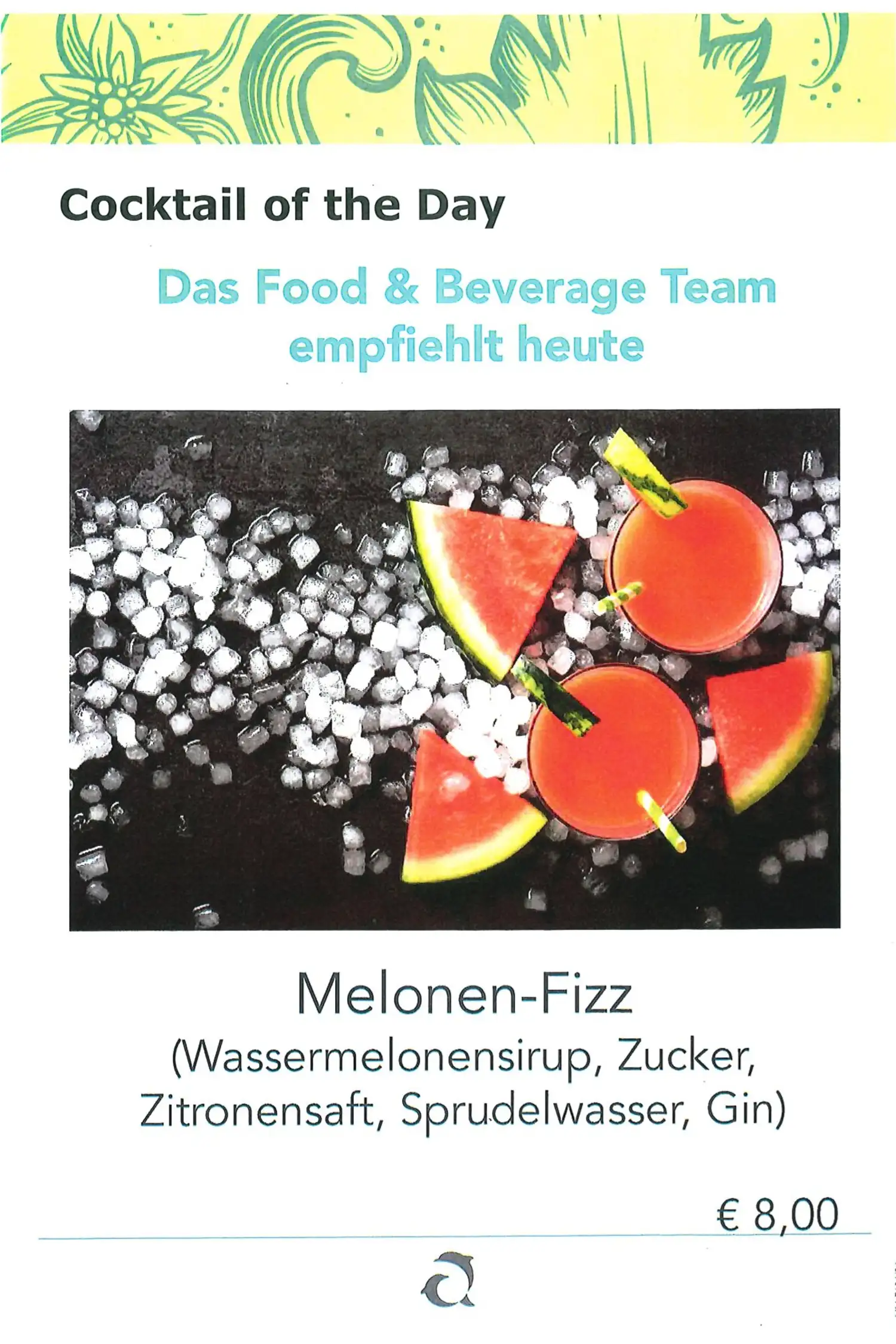 Cocktail des Tages "Wassermelone Fizz"