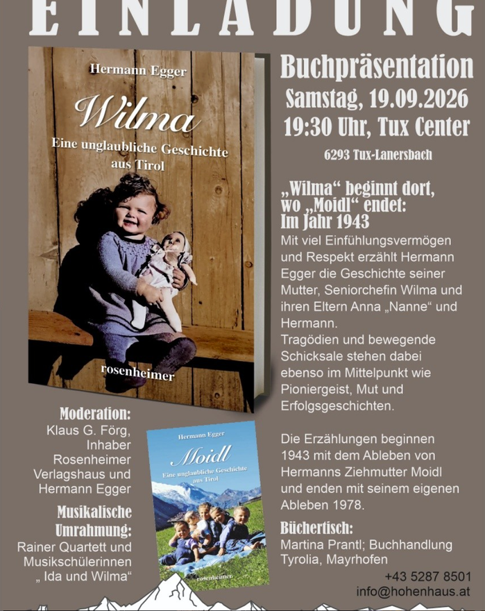 Présentation du livre « Wilma » – une histoire incroyable venue du Tyrol