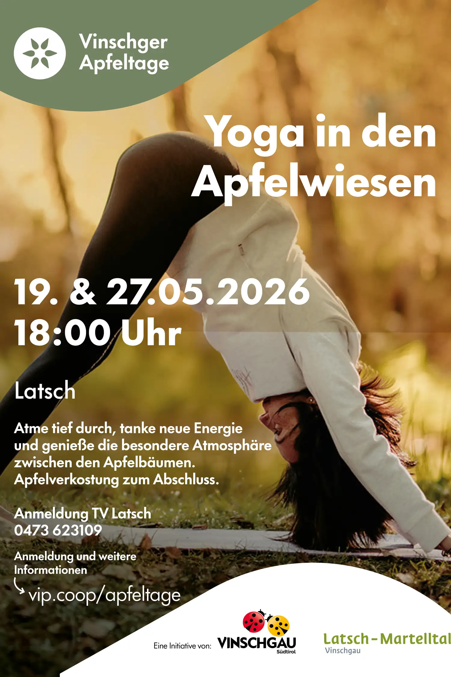 Vinschger Apfeltage: Yoga in den Apfelwiesen