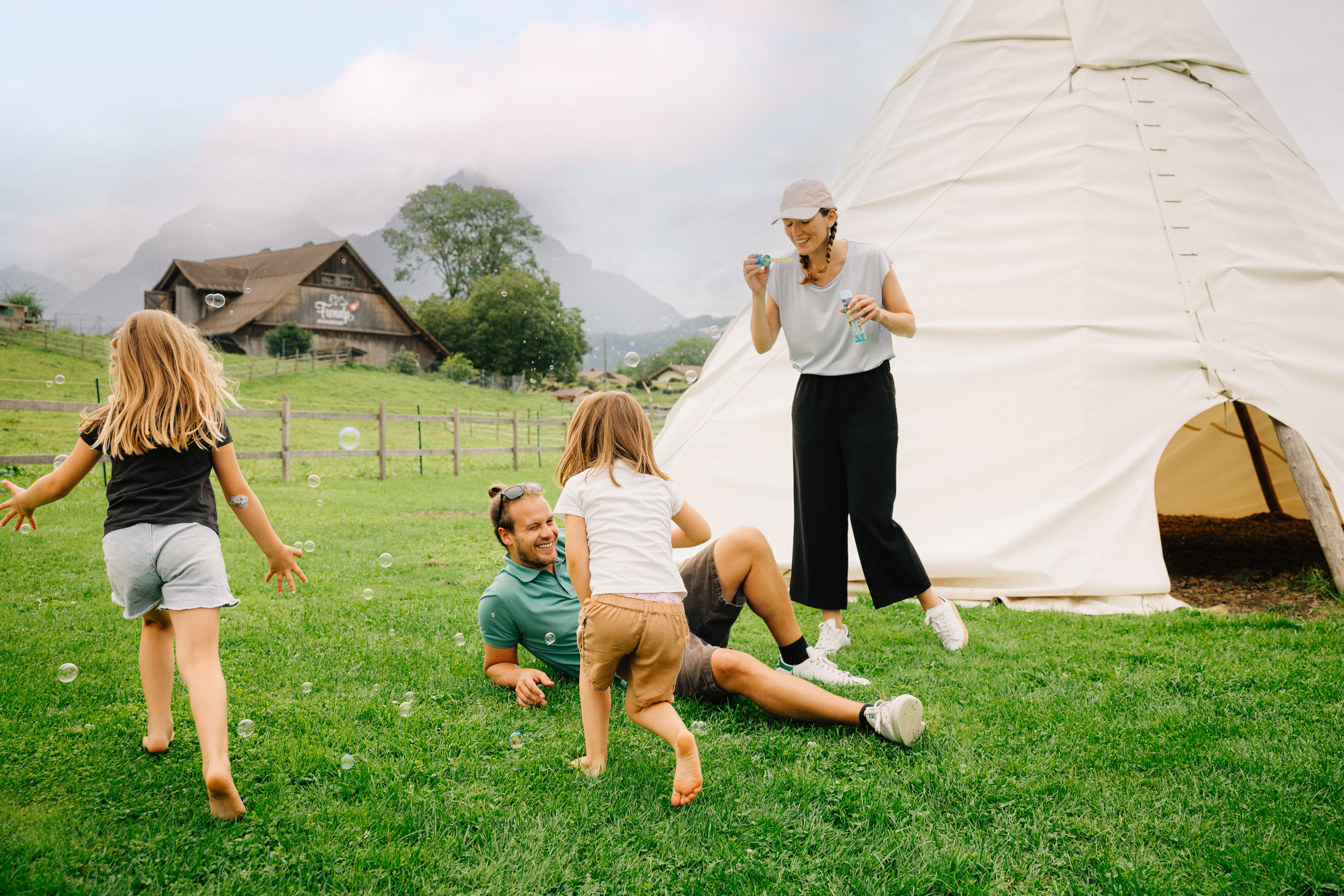 Soap Bubble Fun in the Tipi Village