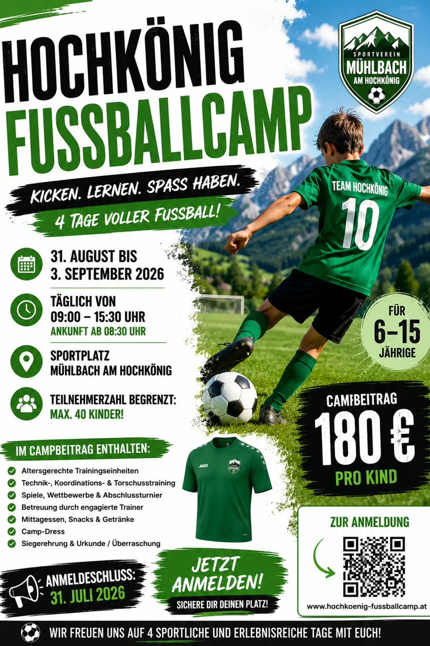 Hochkönig Fussballcamp (31.08.-03.09.26)