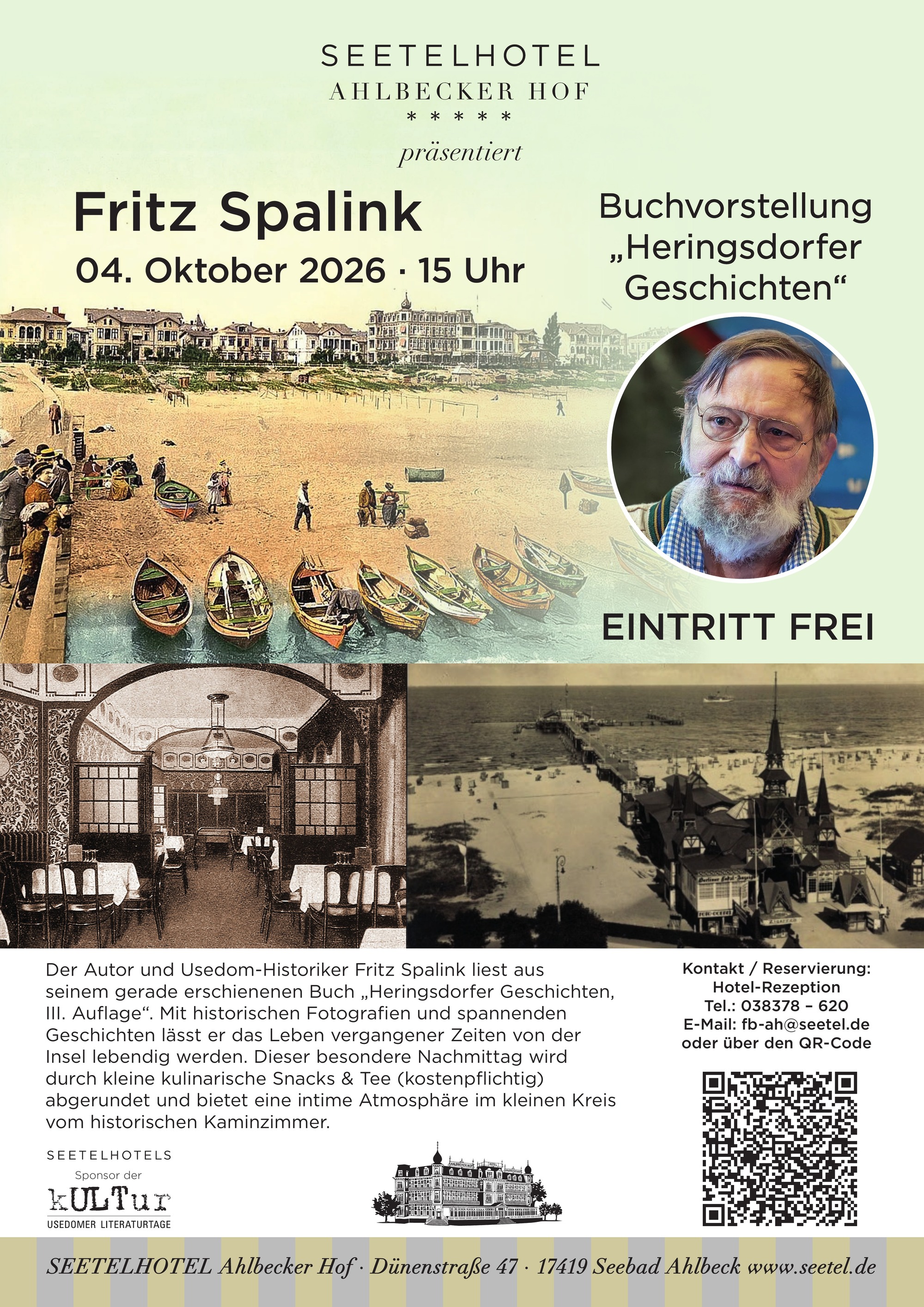 Buchvorstellung mit Fritz Spalink: „Heringsdorfer Geschichten“