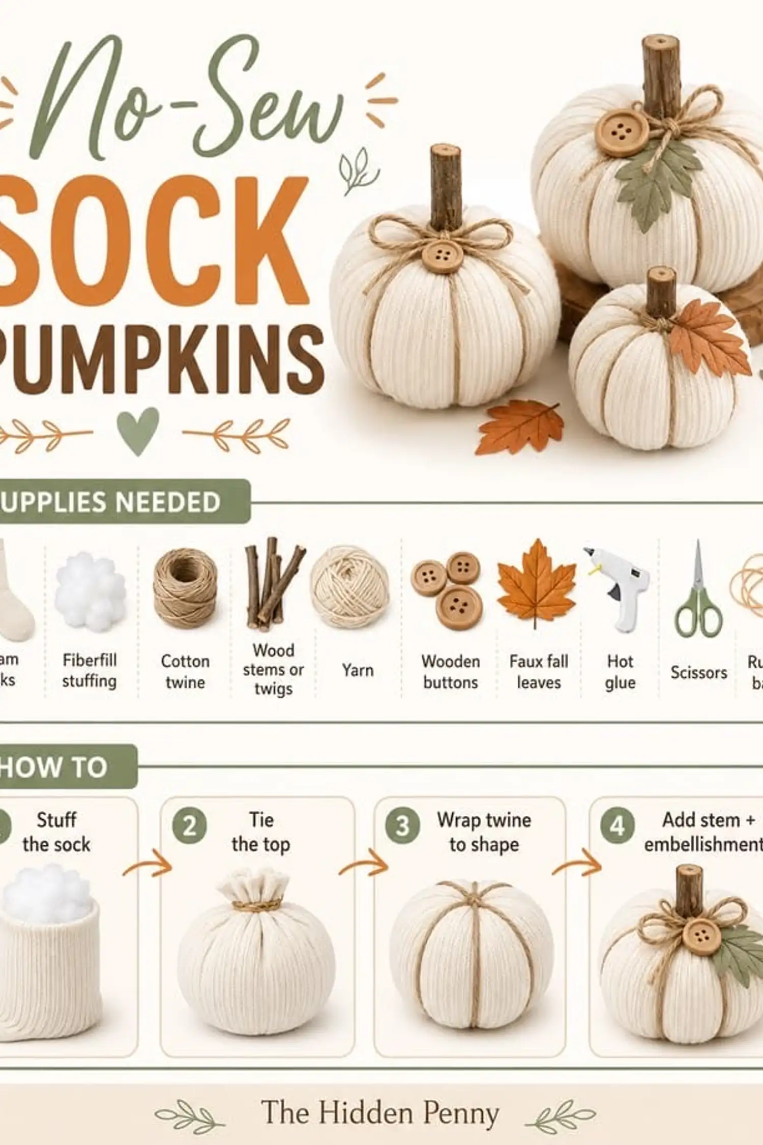 How to Make a Pumpkin Out of Socks