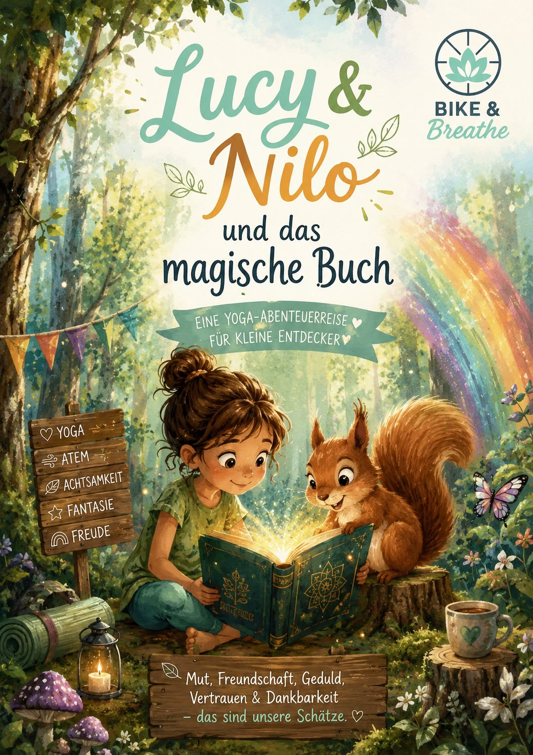 Kinderyoga für Kinder von 4-9 Jahren "Lucy und das magische Buch" Anmeldung über QR-Code oder an der Rezeption