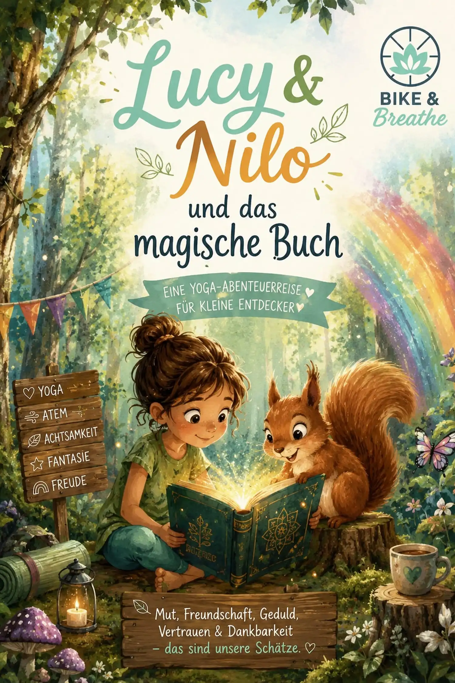 Kinderyoga für Kinder von 4-9 Jahren "Lucy und das magische Buch" Anmeldung über QR-Code oder an der Rezeption