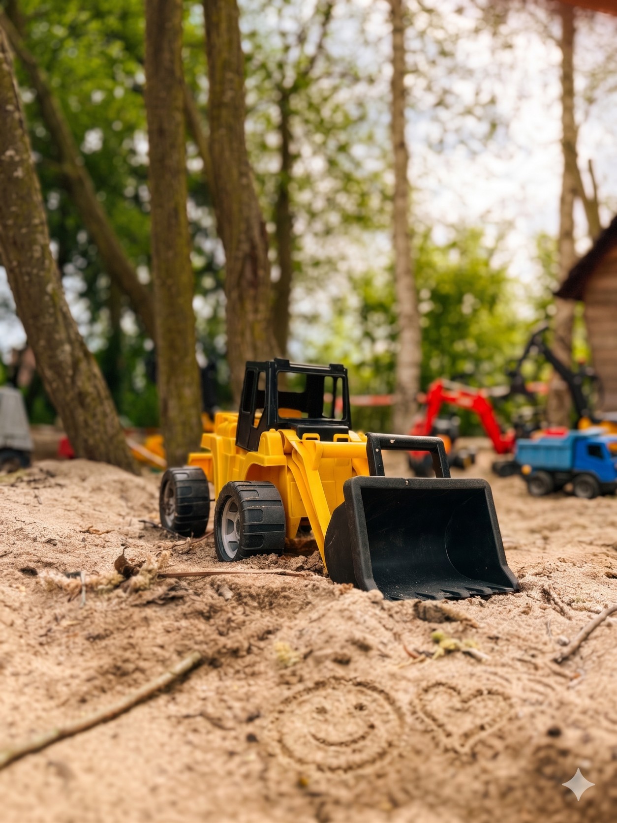 Small yellow excavator