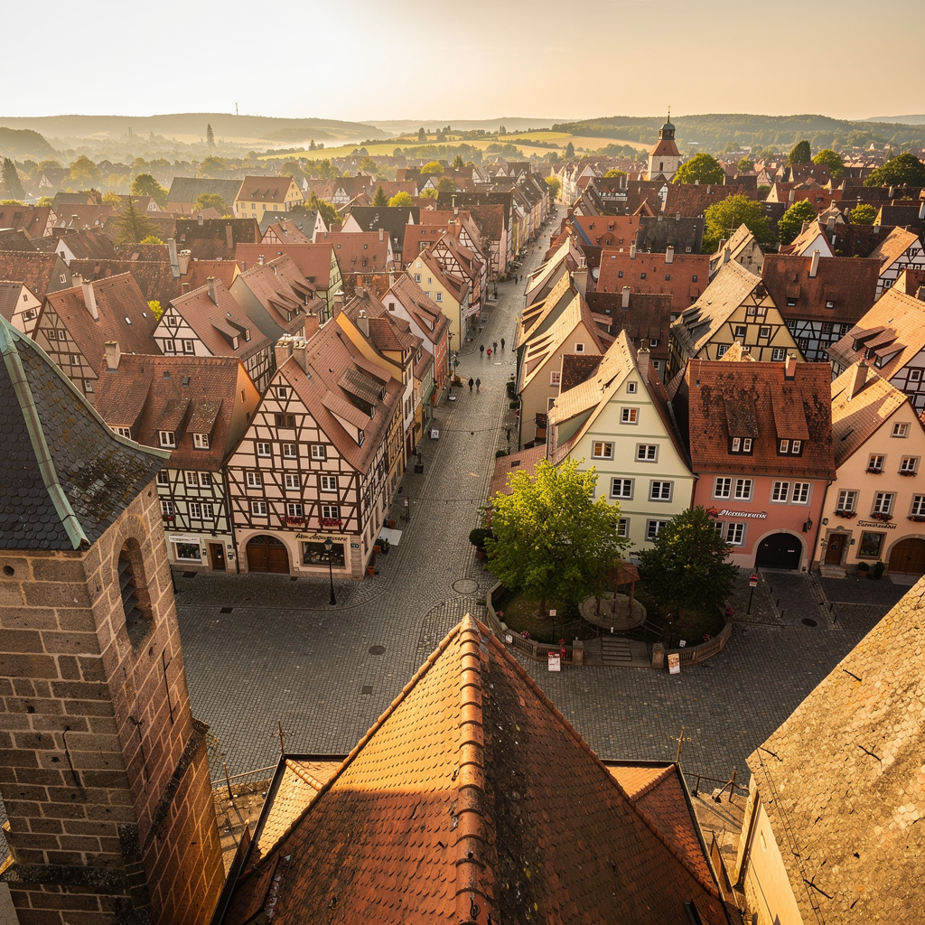 Dinkelsbühl von oben - Turm vom Münster St. Georg geöffnet