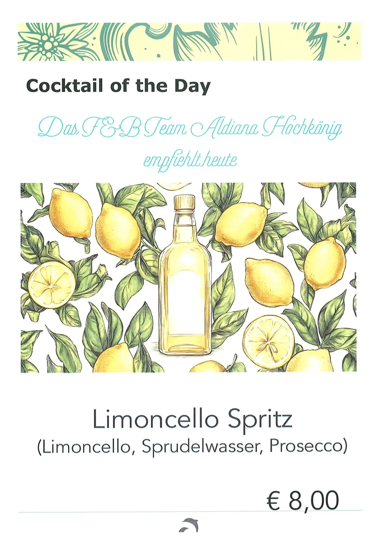 Cocktail des Tages "Limoncello Spritz"