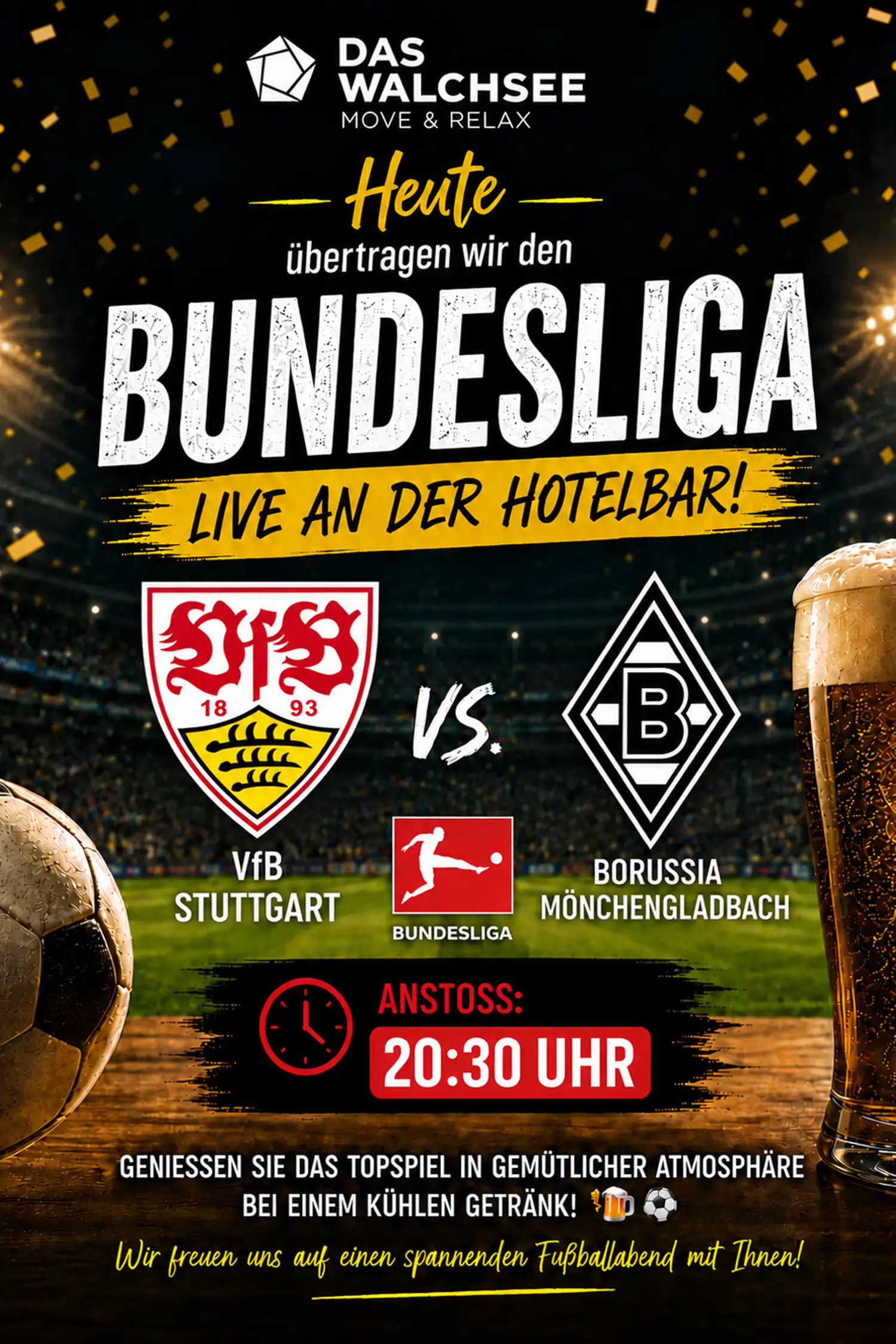 Live Bundesliga broadcast at the hotel bar