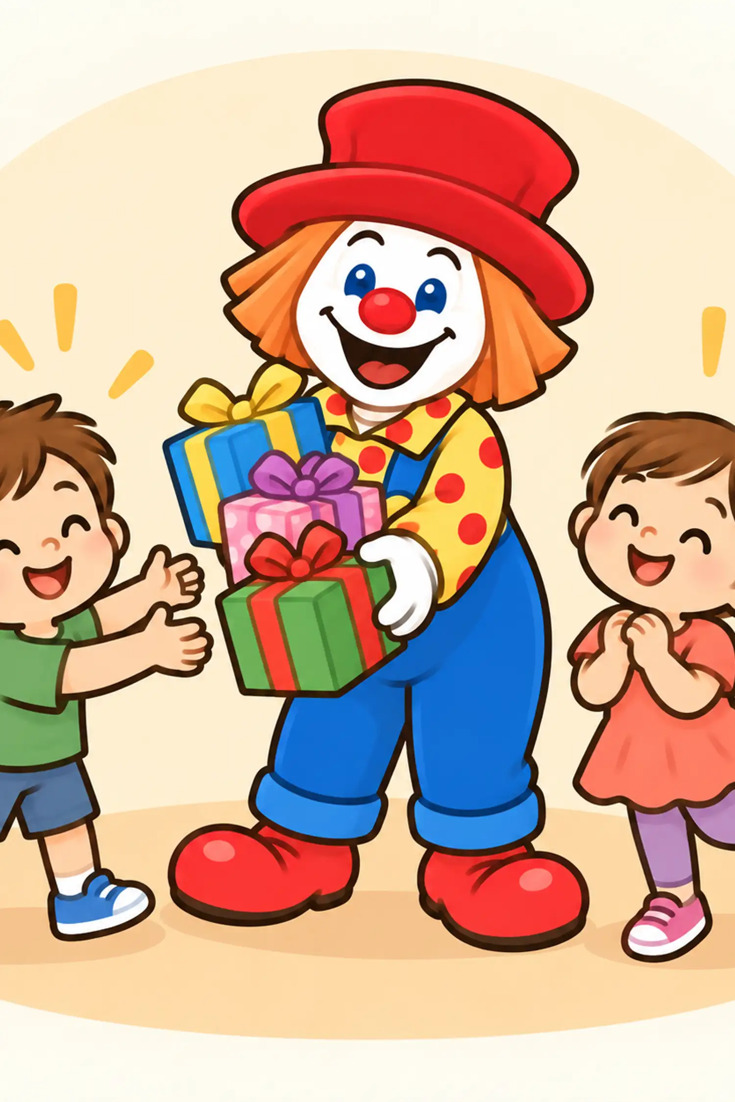 Happy hands out a small gift