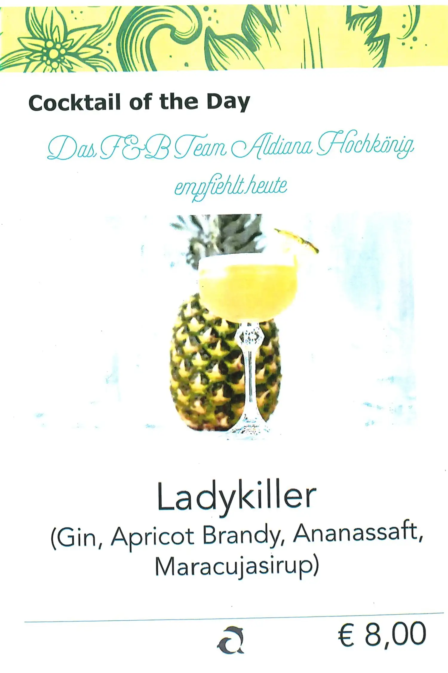 Cocktail des Tages "Ladykiller"