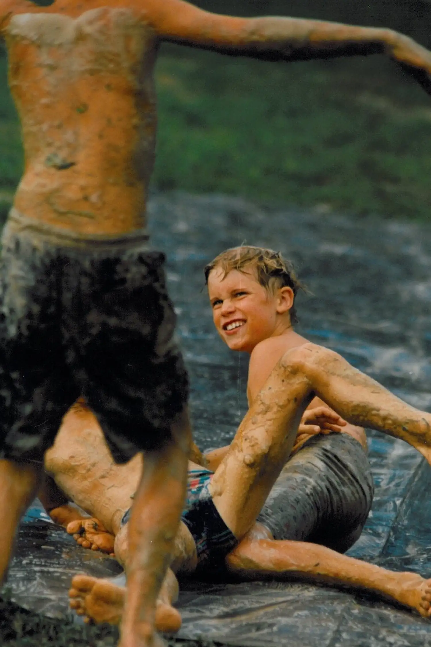 Wasserspiele mit Glitschefolie