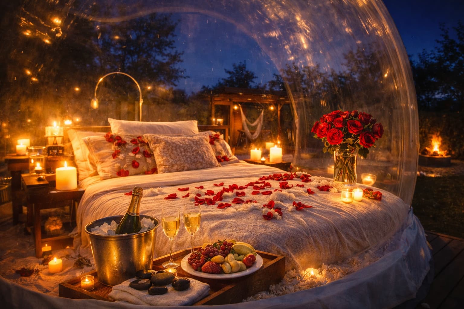 Romance in the bubble tent