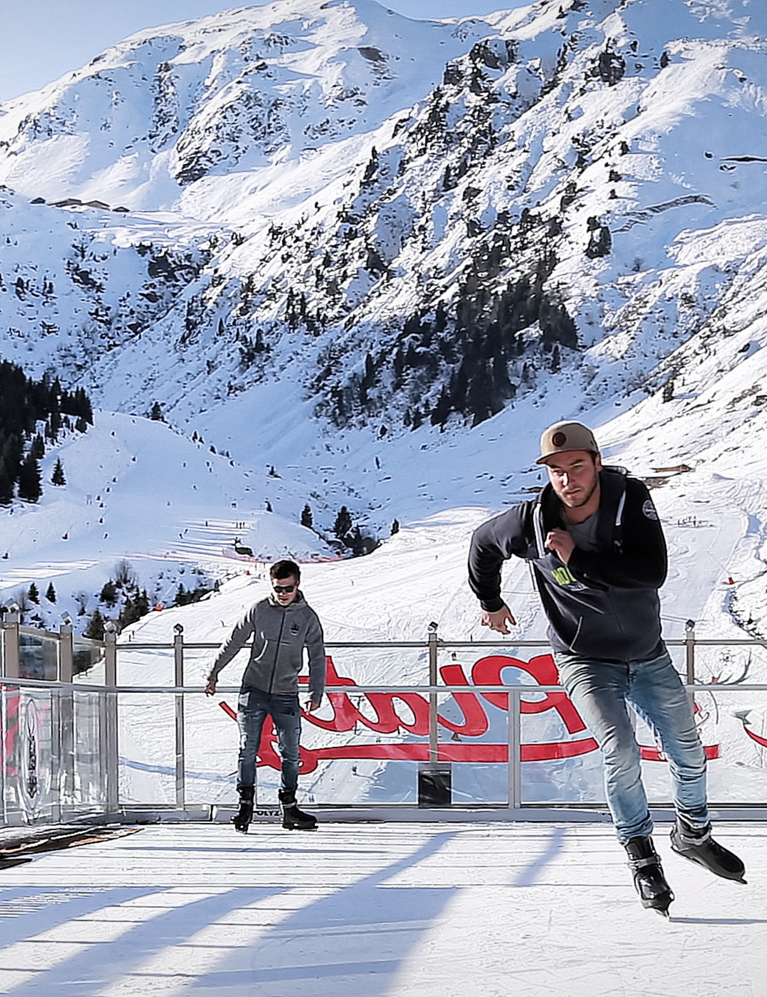 Ice stick shooting - ice skating