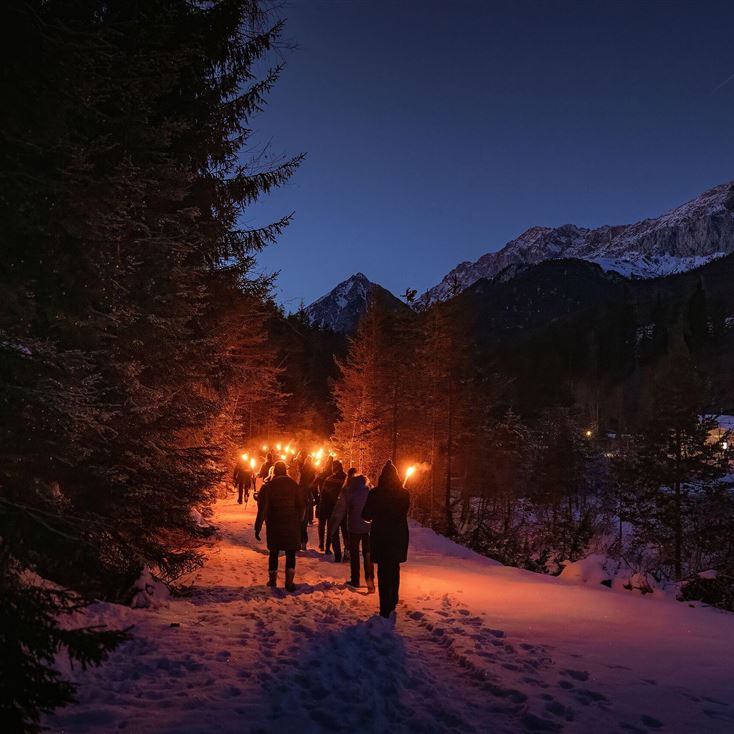 Torchlight hike with Nili