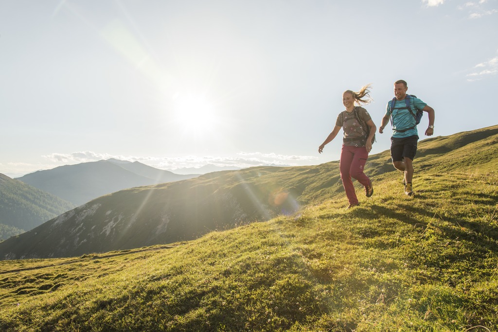 Family hike with the hiking bus into the Langalm valley