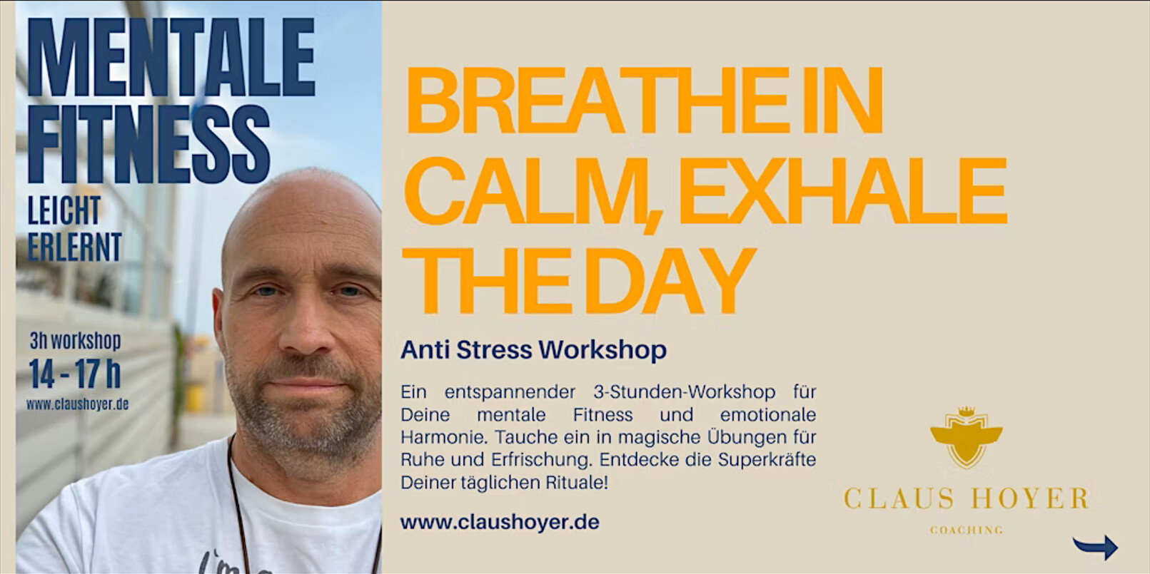 Mental fitness: anti-stress workshop with Claus Hoyer