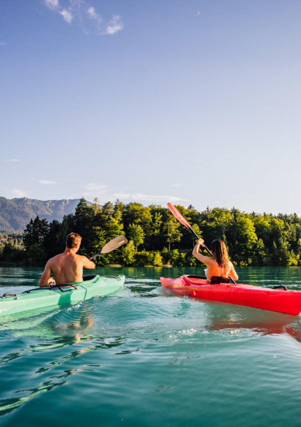Family canoe on Lake Faak "Indian spirit image