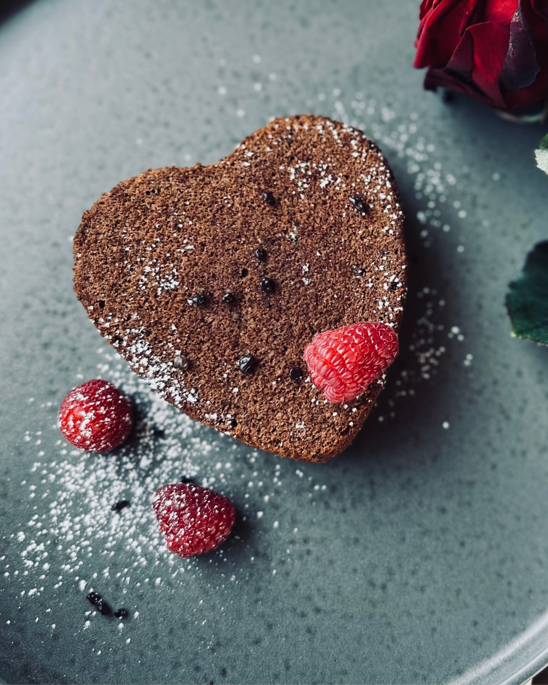 Homemade heart cake