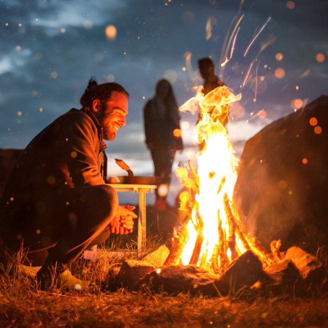 Abendliche Lagerfeuerromantik