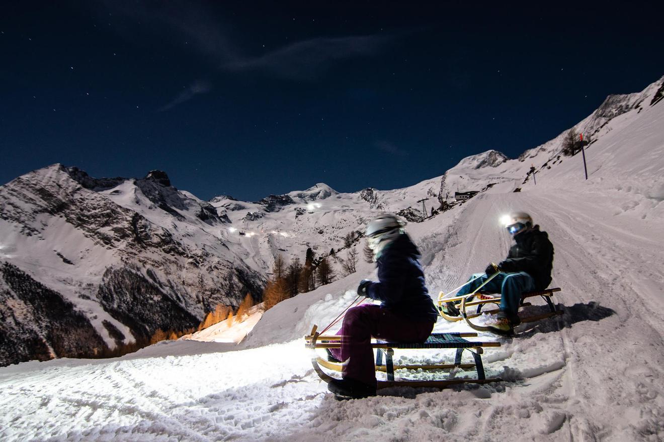 Night sledging Saas-Fee
