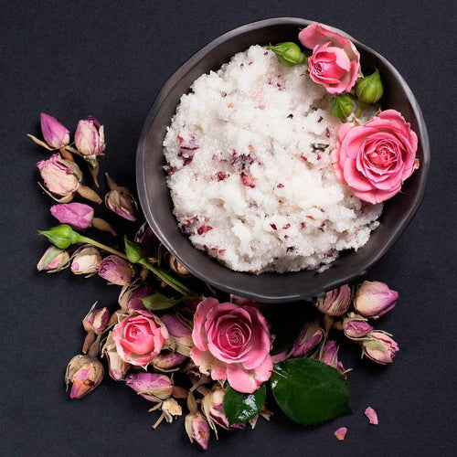 Rose petal salt scrub