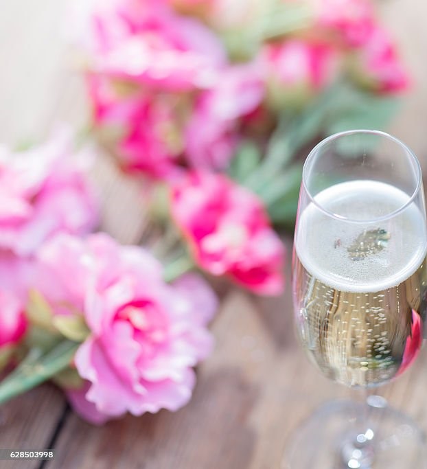 Prosecco and flowers
