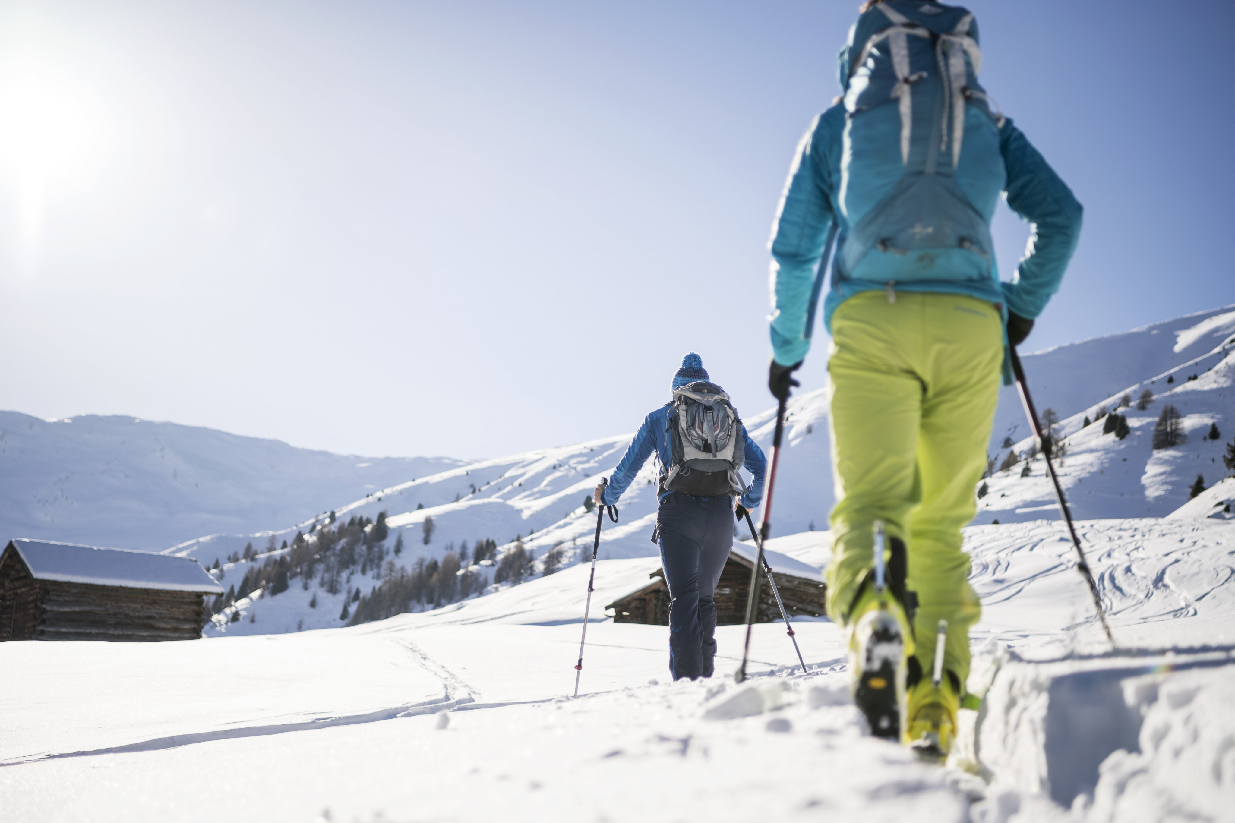 Guided snowshoe hike in the snowy Rojental valley