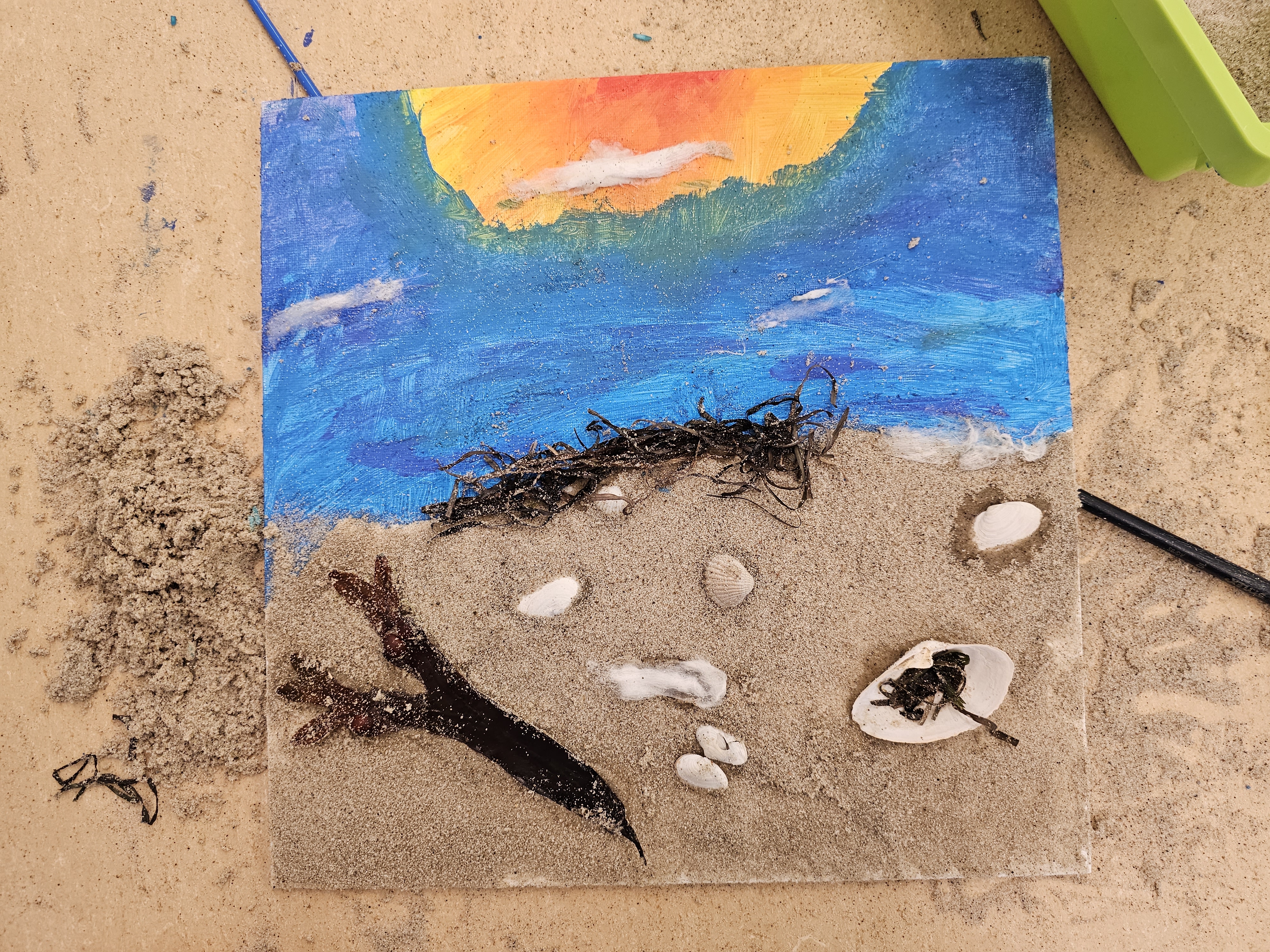 Sand paintings on canvas
