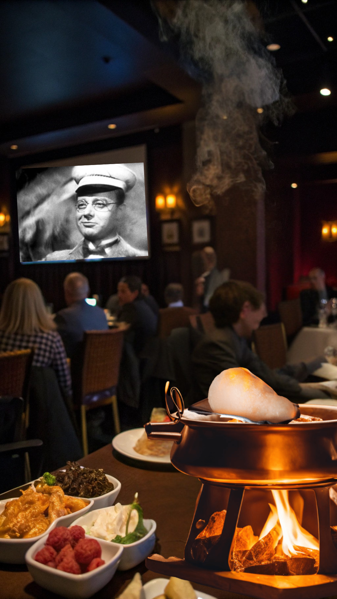 Feuerzangenbowle with Heinz Rühmann and table buffet