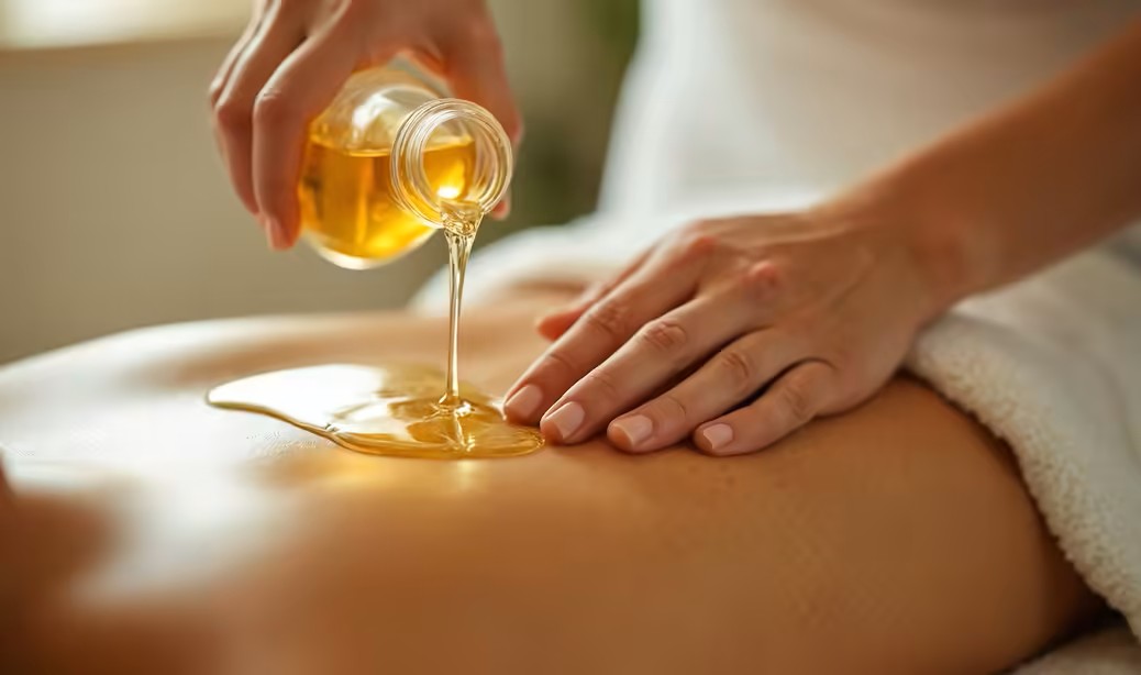 Soothing aromatic oil massage