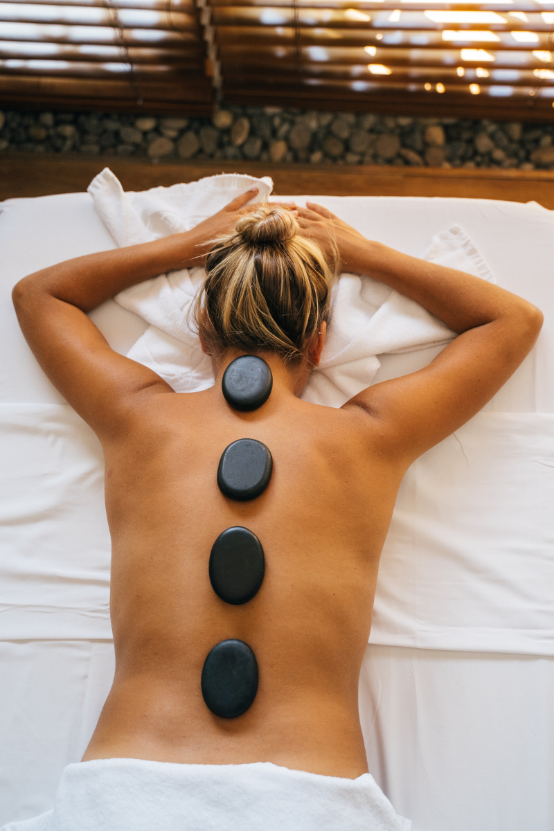 Hot stone back massage